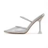 RAID Odalys Perspex Mule In Silver -Chic Shoes Shop Odalys Silver 1