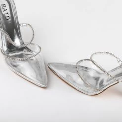 RAID Odalys Perspex Mule In Silver 12 RAID Odalys Perspex Mule In Silver -Chic Shoes Shop Odalys Silver 5