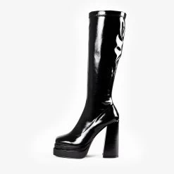 RAID Oriel Block Heeled Long Boot In Black -Chic Shoes Shop Oriel Black 4