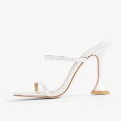 RAID Treesa Heeled Mule In White 11 RAID Treesa Heeled Mule In White -Chic Shoes Shop Pearl White 4