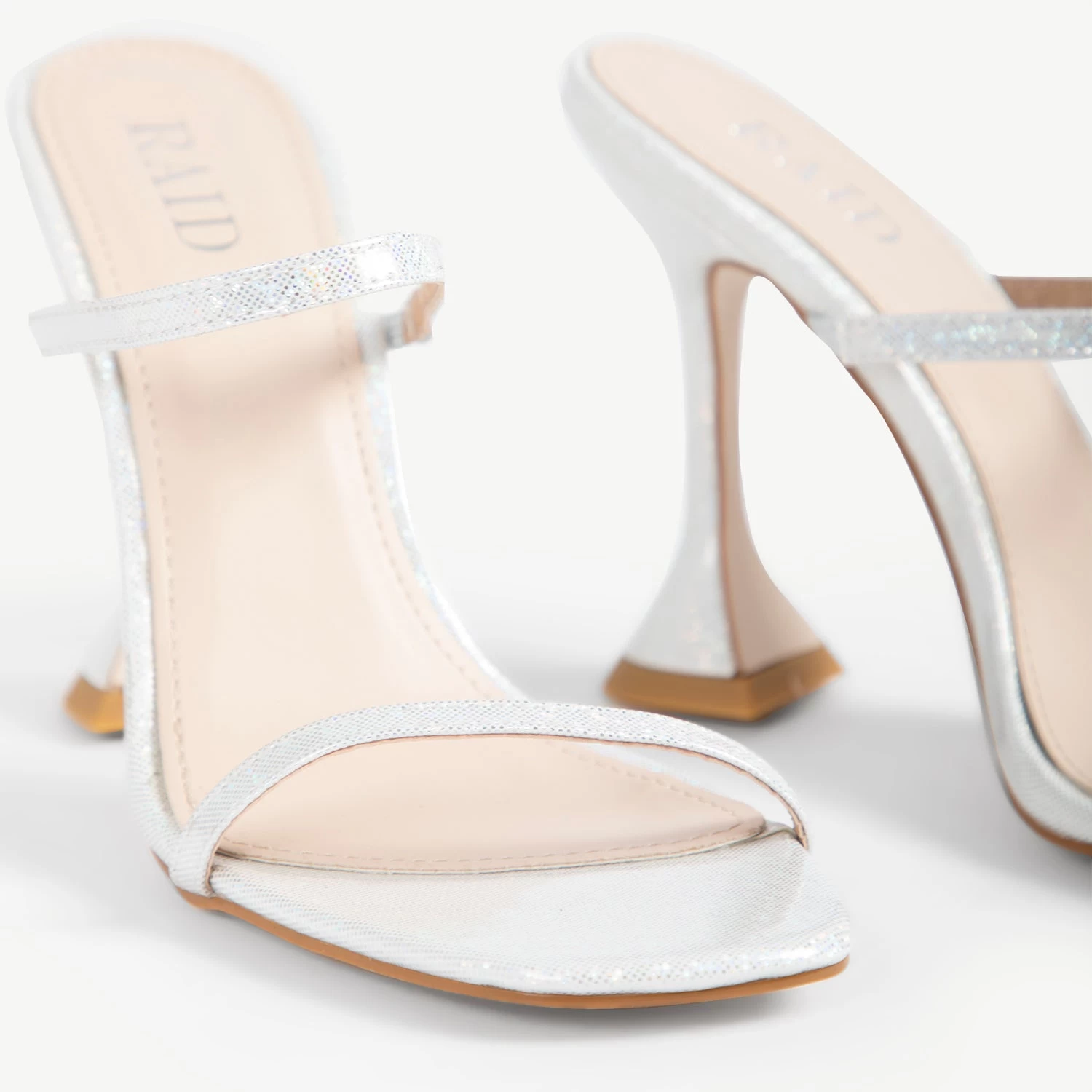 RAID Treesa Heeled Mule In White 6 RAID Treesa Heeled Mule In White - Image 4