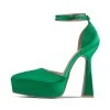 RAID Pearly Platform Heel Pump In Green Satin -Chic Shoes Shop Pearly Green 5 c454477d e9bb 41ec b635 42a712731700