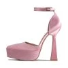 RAID Pearly Platform Heel Pump In Pink Satin -Chic Shoes Shop Pearly Pink 5 2c520c2e 4711 4fee a5bf d96a6b044584