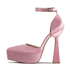 RAID Pearly Platform Heel Pump In Pink Satin -Chic Shoes Shop Pearly Pink 5 fe544ced 07d9 44c7 b940 cae9d544e7e2