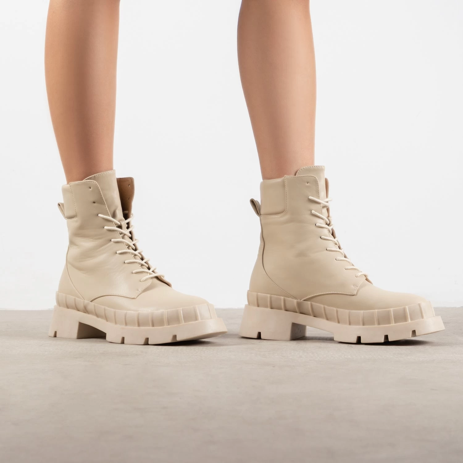 RAID Prestone Chunky Ankle Boot In Ecru 3 RAID Prestone Chunky Ankle Boot In Ecru