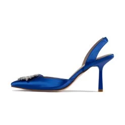 RAID Punam Heeled Slingback In Blue Satin -Chic Shoes Shop Punam Blue 5 3f12ab27 e500 4d56 8dce 2e2834b8f331