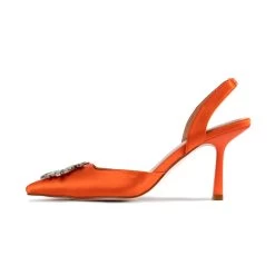RAID Punam Heeled Slingback In Orange Satin -Chic Shoes Shop Punam Orange 5 6088aee0 d7e0 4a77 bc1e c56fdec91c1c