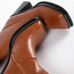 RAID Raffety Block Heeled Ankle Boot In Tan -Chic Shoes Shop Raffety Tan 5