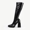 RAID Rainbow Block Heeled Long Boot In Black 2 RAID Rainbow Block Heeled Long Boot In Black -Chic Shoes Shop Rainbow Black 4