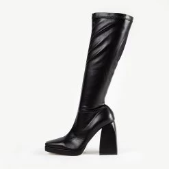 RAID Rainbow Block Heeled Long Boot In Black