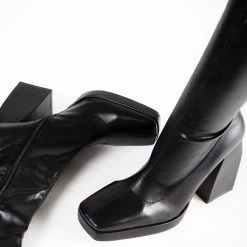 RAID Rainbow Block Heeled Long Boot In Black -Chic Shoes Shop Rainbow Black 5