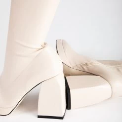 RAID Rainbow Block Heeled Long Boot In Cream 14 RAID Rainbow Block Heeled Long Boot In Cream -Chic Shoes Shop Rainbow Cream 5