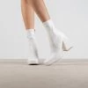 RAID Recruit Block Heeled Ankle Boot In White -Chic Shoes Shop Recruit White 1