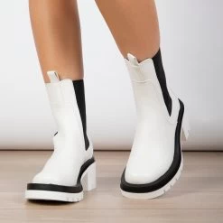 RAID Region Ankle Boot In White -Chic Shoes Shop Region White 2