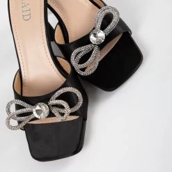 RAID Renee Heeled Mule In Black Satin 11 RAID Renee Heeled Mule In Black Satin -Chic Shoes Shop Renee Black 4