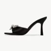 RAID Renee Heeled Mule In Black Satin -Chic Shoes Shop Renee Black 5