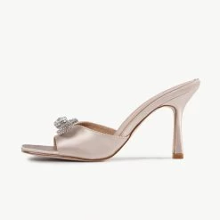 RAID Renee Heeled Mule In Champagne Satin