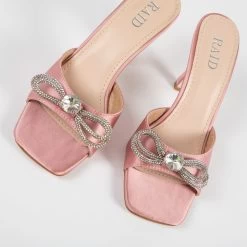 RAID Renee Heeled Mule In Baby Pink Satin 11 RAID Renee Heeled Mule In Baby Pink Satin -Chic Shoes Shop Renee Pink 4