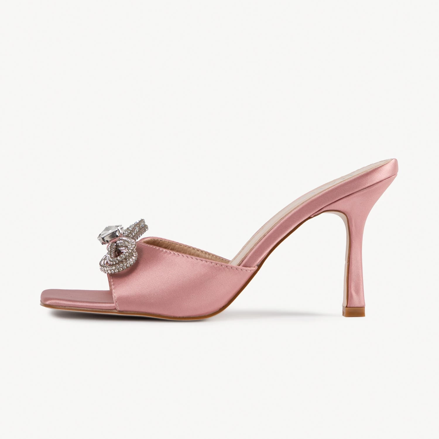RAID Renee Heeled Mule In Baby Pink Satin 3 RAID Renee Heeled Mule In Baby Pink Satin