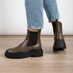 RAID Reyan Ankle Boot In Khaki -Chic Shoes Shop Reyan Khaki 4