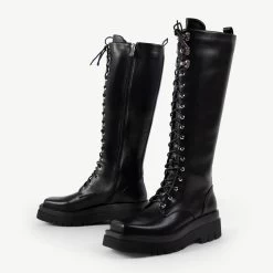 RAID Rida Long Lace Up Boot In Black 16 RAID Rida Long Lace Up Boot In Black -Chic Shoes Shop Rida Black 5