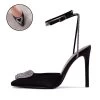 RAID Roana Stiletto Pump In Black Satin -Chic Shoes Shop Roana Black Details 5