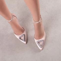 RAID Roana Stiletto Pump In Champagne Satin -Chic Shoes Shop Roana Champagne 2