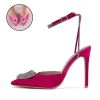 RAID Roana Stiletto Pump In Pink Satin -Chic Shoes Shop Roana Pink Details 5