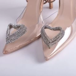 RAID Roana Stiletto Pump In Clear/ Rose Metallic -Chic Shoes Shop Roana RoseGold 4