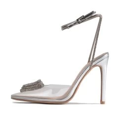 RAID Roana Stiletto Pump In Clear/ Silver Metallic -Chic Shoes Shop Roana Silver 5 6b7fb2a7 170e 48f8 b8dd 8bccd8bed228