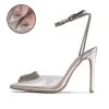 RAID Roana Stiletto Pump In Clear/ Silver Metallic -Chic Shoes Shop Roana Silver Details 5