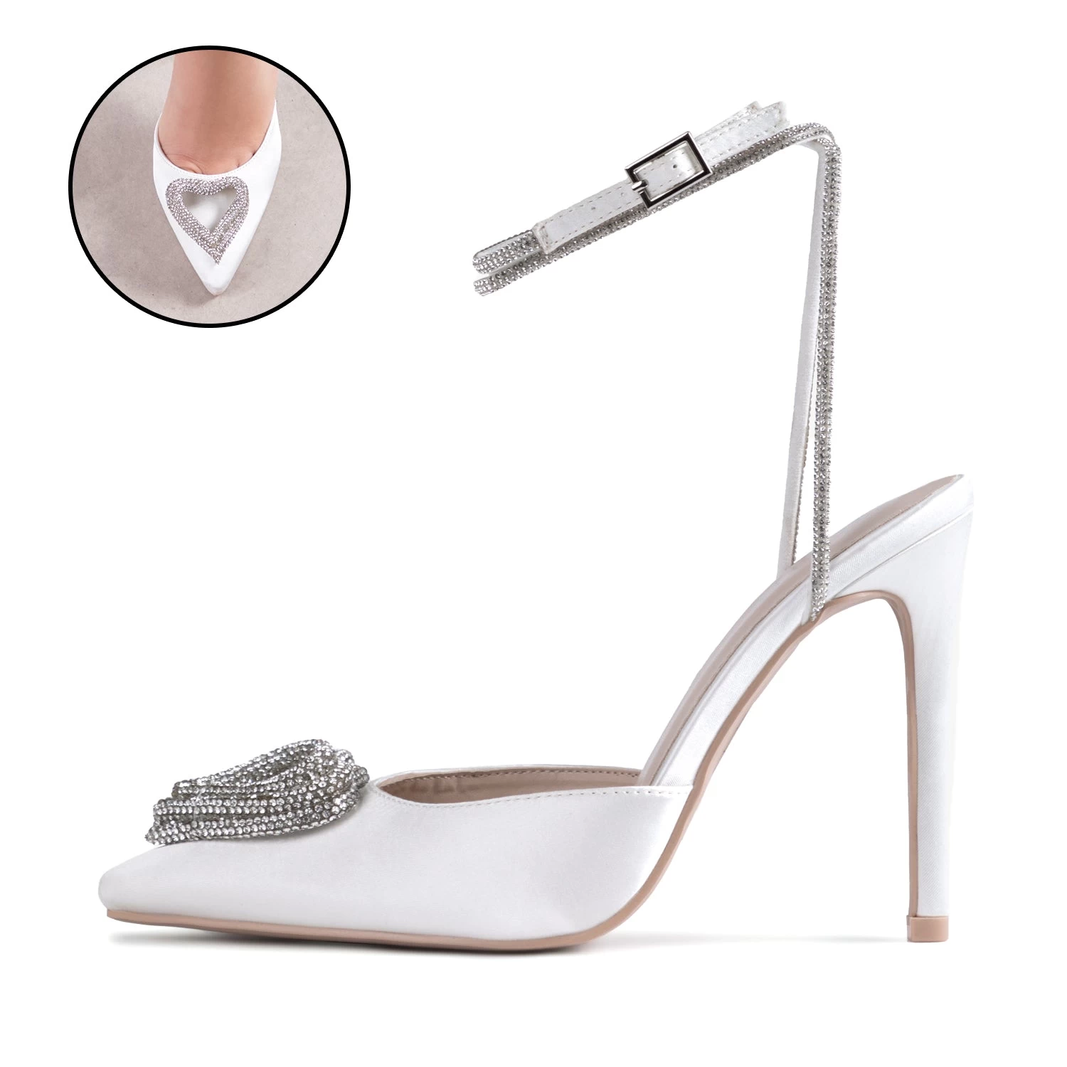 RAID Roana Stiletto Pump In Ivory Satin 3 RAID Roana Stiletto Pump In Ivory Satin