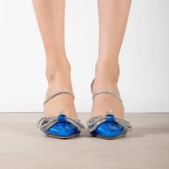 BEBO Ruhani Heeled Mule In Blue -Chic Shoes Shop Ruhani Blue 3