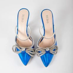 BEBO Ruhani Heeled Mule In Blue -Chic Shoes Shop Ruhani Blue 5