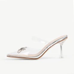 BEBO Rupika Perspex Mule In Silver -Chic Shoes Shop Rupika Silver 4