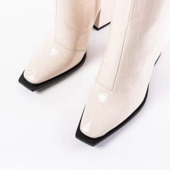 RAID Sphere Long Boot In Nude Croc -Chic Shoes Shop SPHERE white 3 eefd91f6 f461 4fb3 a11e 5c176084e8f3