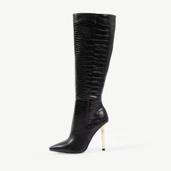RAID Saint Long Stiletto Heeled Boot In Black -Chic Shoes Shop Saint Black 4 3dd4f0df b773 4718 a736 447d1384437d