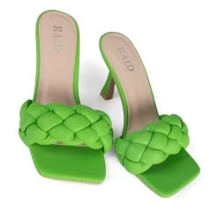 RAID Sandra Padded Mule In Green -Chic Shoes Shop Sandra AppleGreen 5