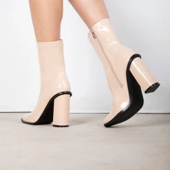 RAID Saylor Block Heeled Ankle Boot In Nude -Chic Shoes Shop Saylor Nude 2