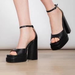 RAID Sheryl Platform Heel In Black -Chic Shoes Shop Sherly Black 3