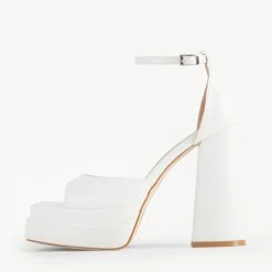 RAID Sheryl Platform Heel In White -Chic Shoes Shop Sherly White 4