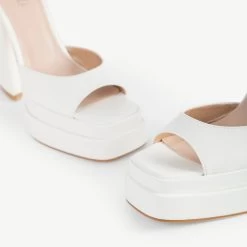 RAID Sheryl Platform Heel In White -Chic Shoes Shop Sherly White 5