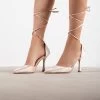 RAID Sidney Heeled Pump In Nude Satin 1 RAID Sidney Heeled Pump In Nude Satin -Chic Shoes Shop Sidney Nude 2
