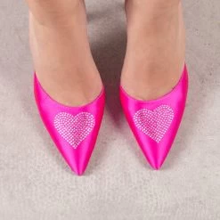 RAID Sidney Heeled Pump In Pink Satin -Chic Shoes Shop Sidney Pink 2
