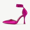 RAID Sidney Heeled Pump In Pink Satin -Chic Shoes Shop Sidney Pink 5
