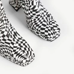 RAID Silonna Ankle Boot In Black Multi -Chic Shoes Shop Silonna Black White 5