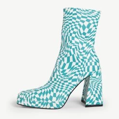 RAID Silonna Ankle Boot In Blue Multi -Chic Shoes Shop Silonna Blue White 1