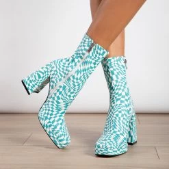 RAID Silonna Ankle Boot In Blue Multi -Chic Shoes Shop Silonna Blue White 3