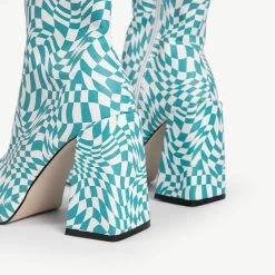 RAID Silonna Ankle Boot In Blue Multi -Chic Shoes Shop Silonna Blue White 5