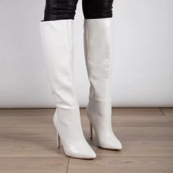 RAID Sonny Wide Fit Stiletto Heeled Boot In White